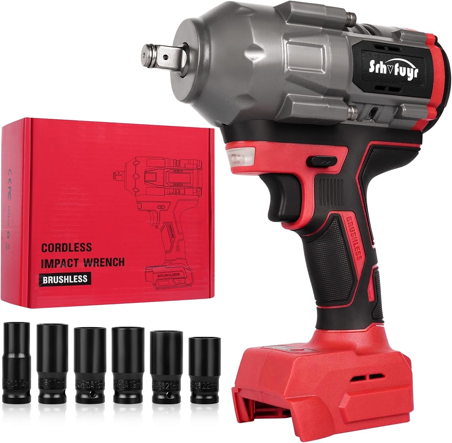 Cordless Impact Wrench 1/2 inch Up to 740FT-LBS Fits Milwaukee 18V (No Battery)