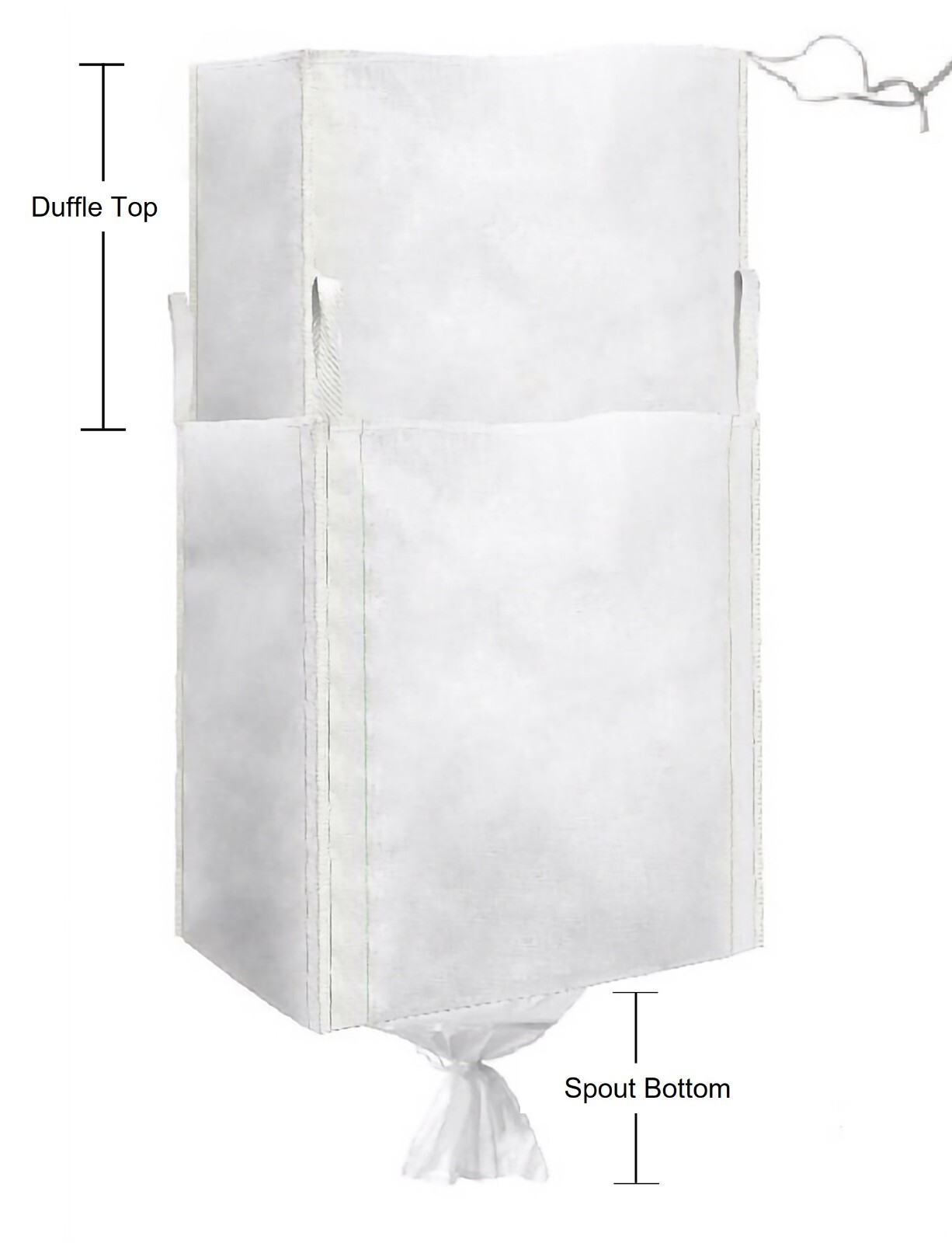 Heavy Duty FIBC Bulk Bag 2200 Lbs, Duffle Top and Spout Bottom, Super Sack