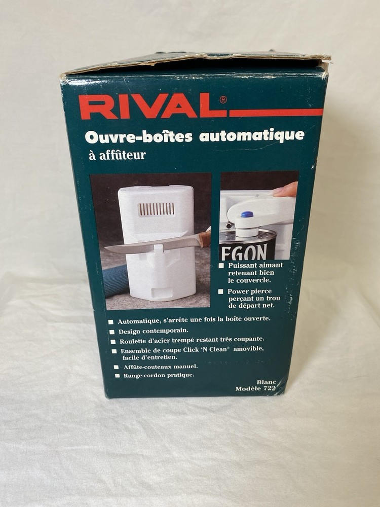 Rival Automatic Adjustable Can Opener With Knife Sharpener Model 722 New