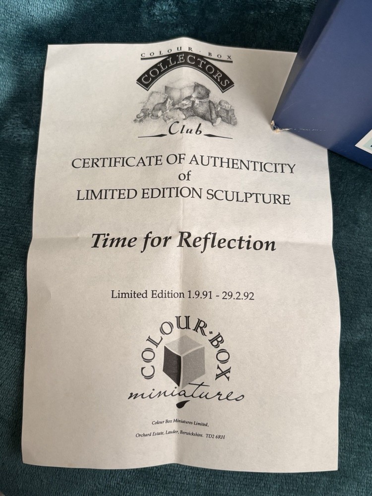 Peter Fagan Colourbox Limited Edition - ‘Time For Reflection’. In Original Box