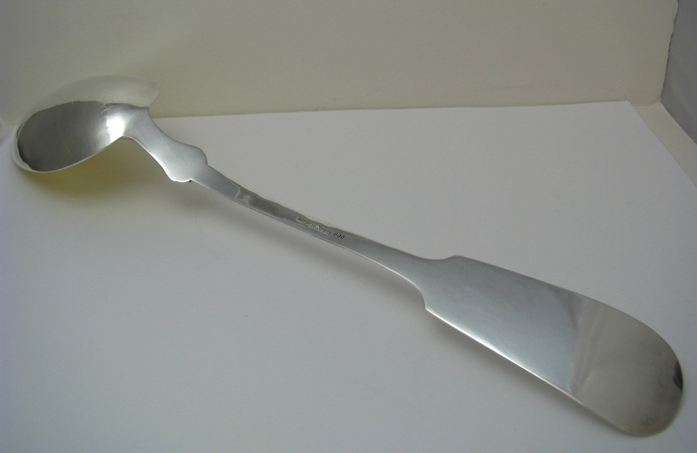 SOLID SILVER SPOON BASTING STUFFING SERVING SPOON by Guttenhöfer Germany ca1900s