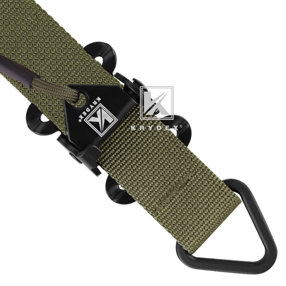 KRYDEX Tactical Sling Strap Modular Slingster Single 1-Point Quick Adjust Green
