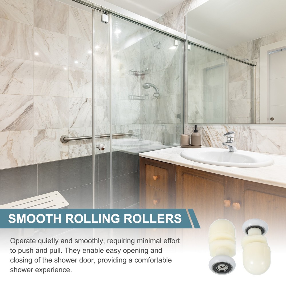 12 Pcs 19mm Shower Door Rollers Wheels Replacement White