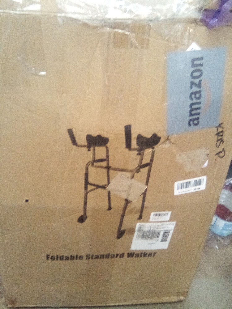 Foldable Standard Walker With Front Wheels And Armrest