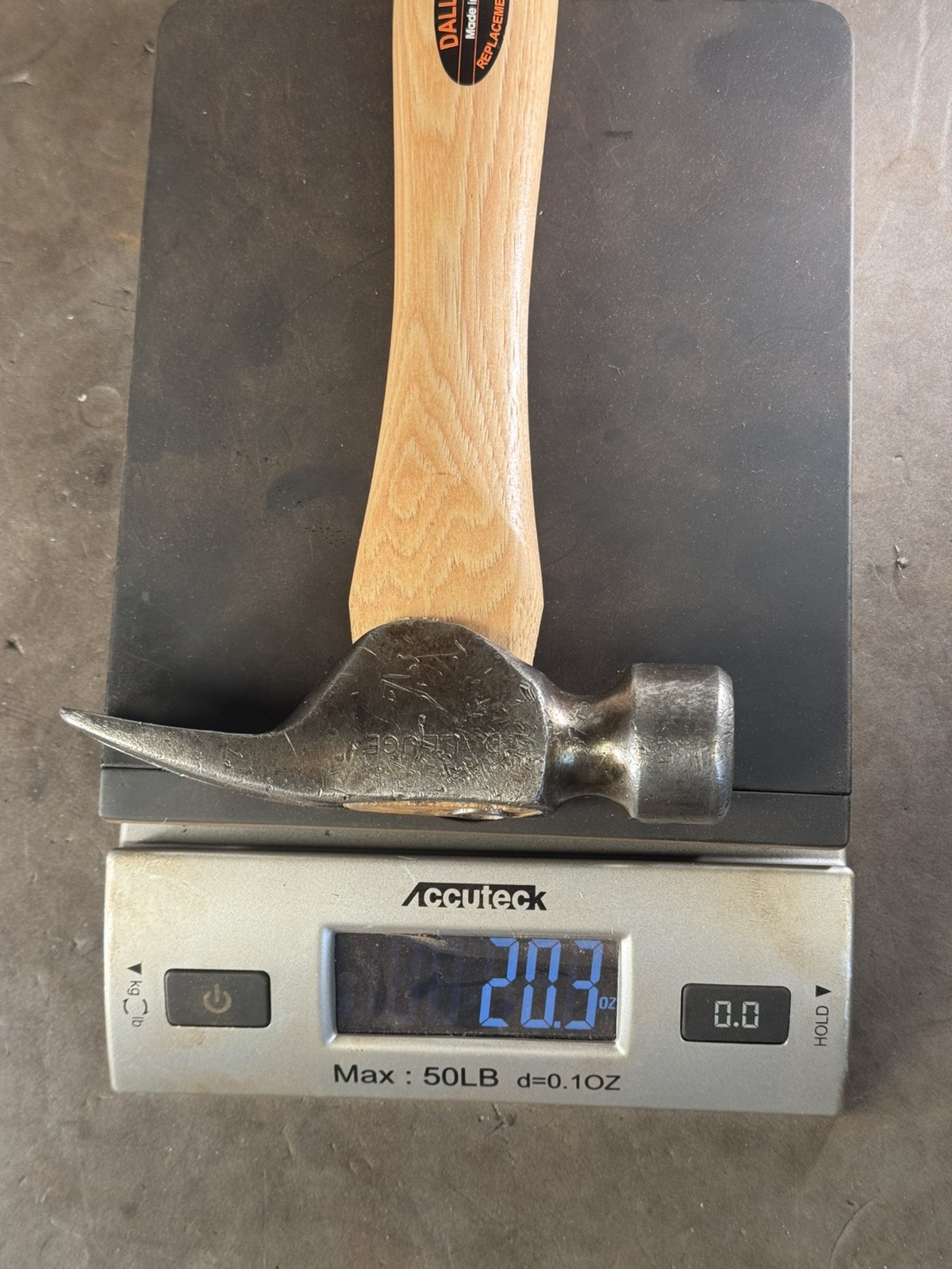 Dalluge 12 oz Smooth Face Trimster Hammer California Framer Hickory Handle VTG