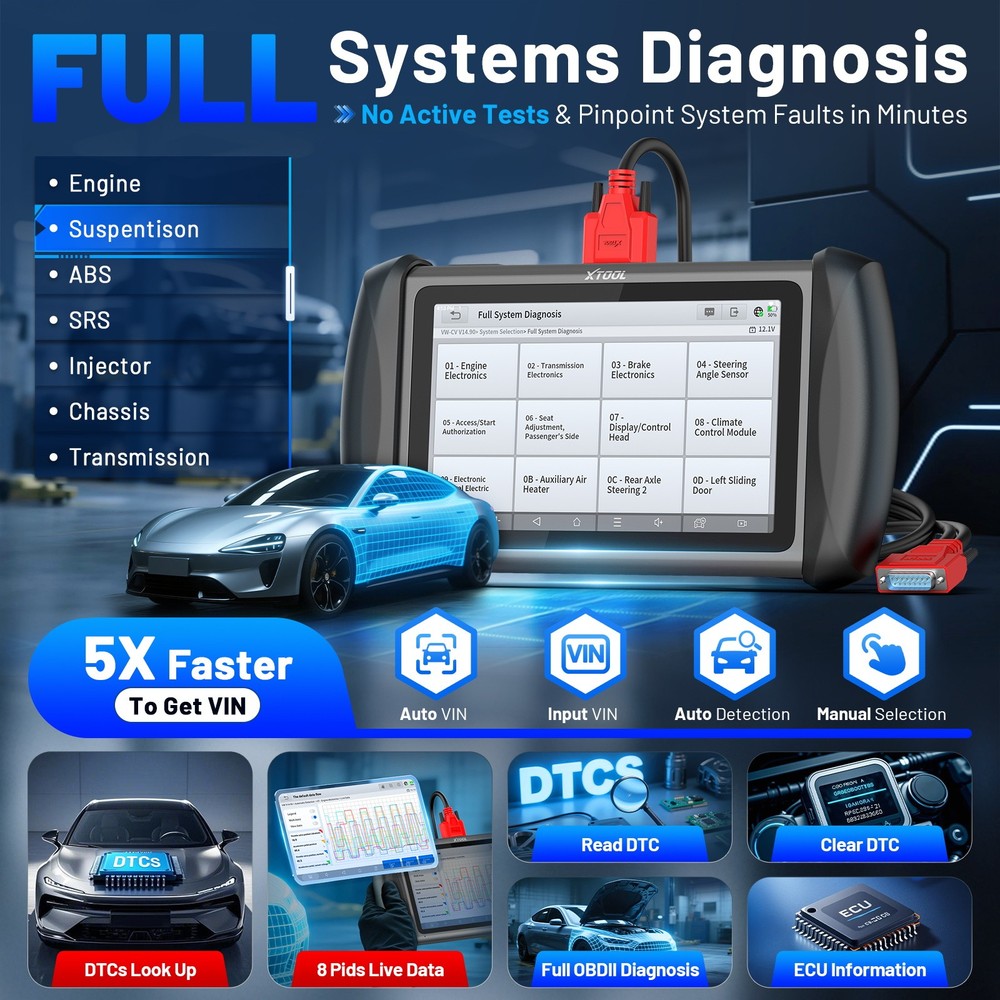 XTOOL IP616 Bi-directinal OBD2 Scanner All System Diagnostic Tool Key Programmer