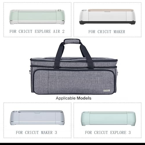 Double Layer Carrying Case for Cricut Maker 4 & Explore 4, Multi Pockets, Grey