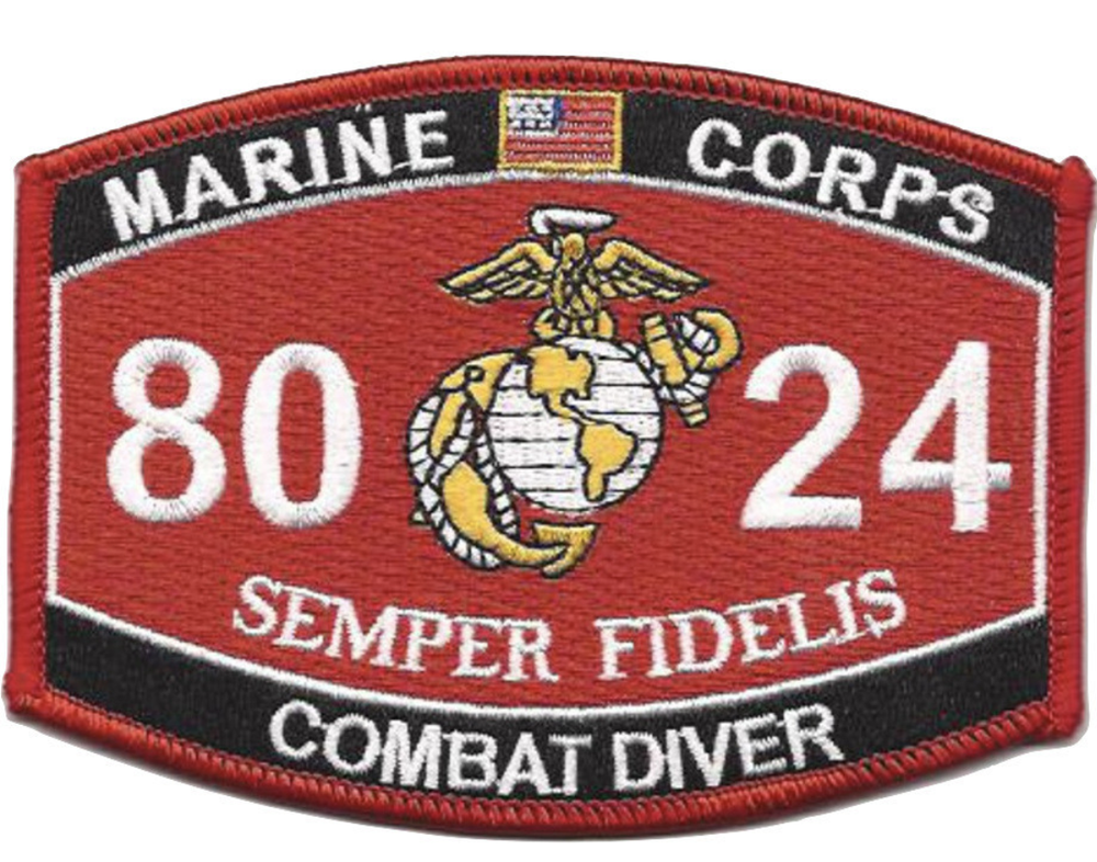 4.5" MARINE CORPS MOS 8024 COMBAT DIVER EGA EMBROIDERED PATCH