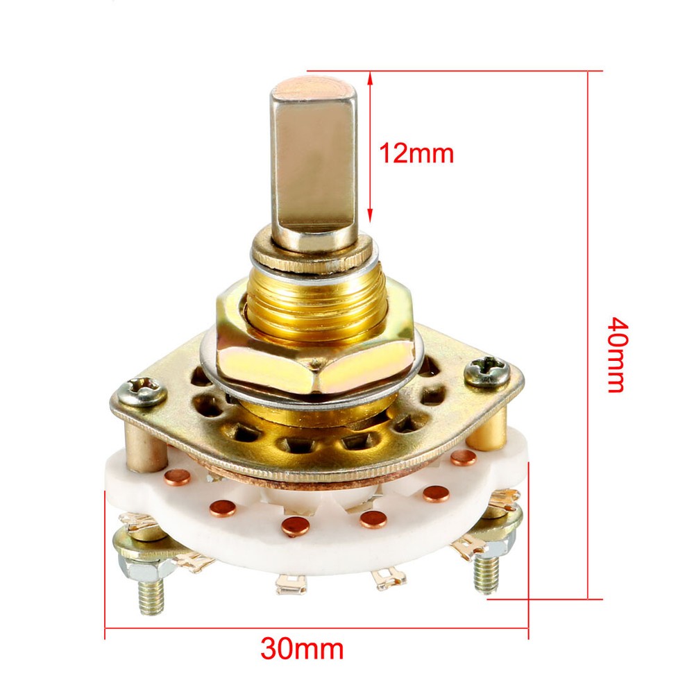 3P3T 3 Pole 3 Position Selectable 1 Deck Band Channel Rotary Switch Selector