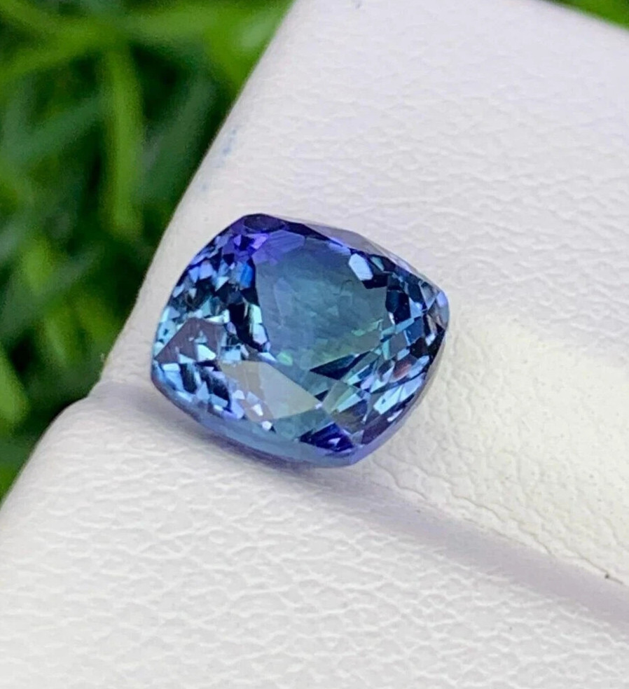 Natural Blue Tanzanite Cushion 9-10 Ct Extremely Rare Certified Loose Gemstone