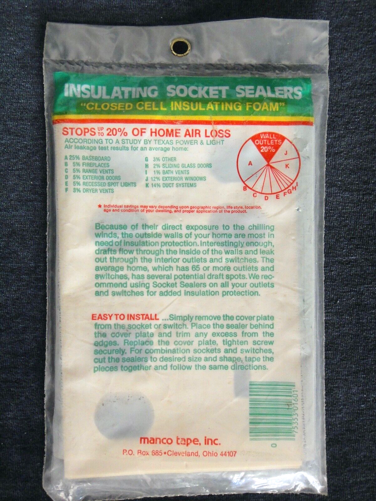 Manco Insulating Socket Sealers Big 12 Pack