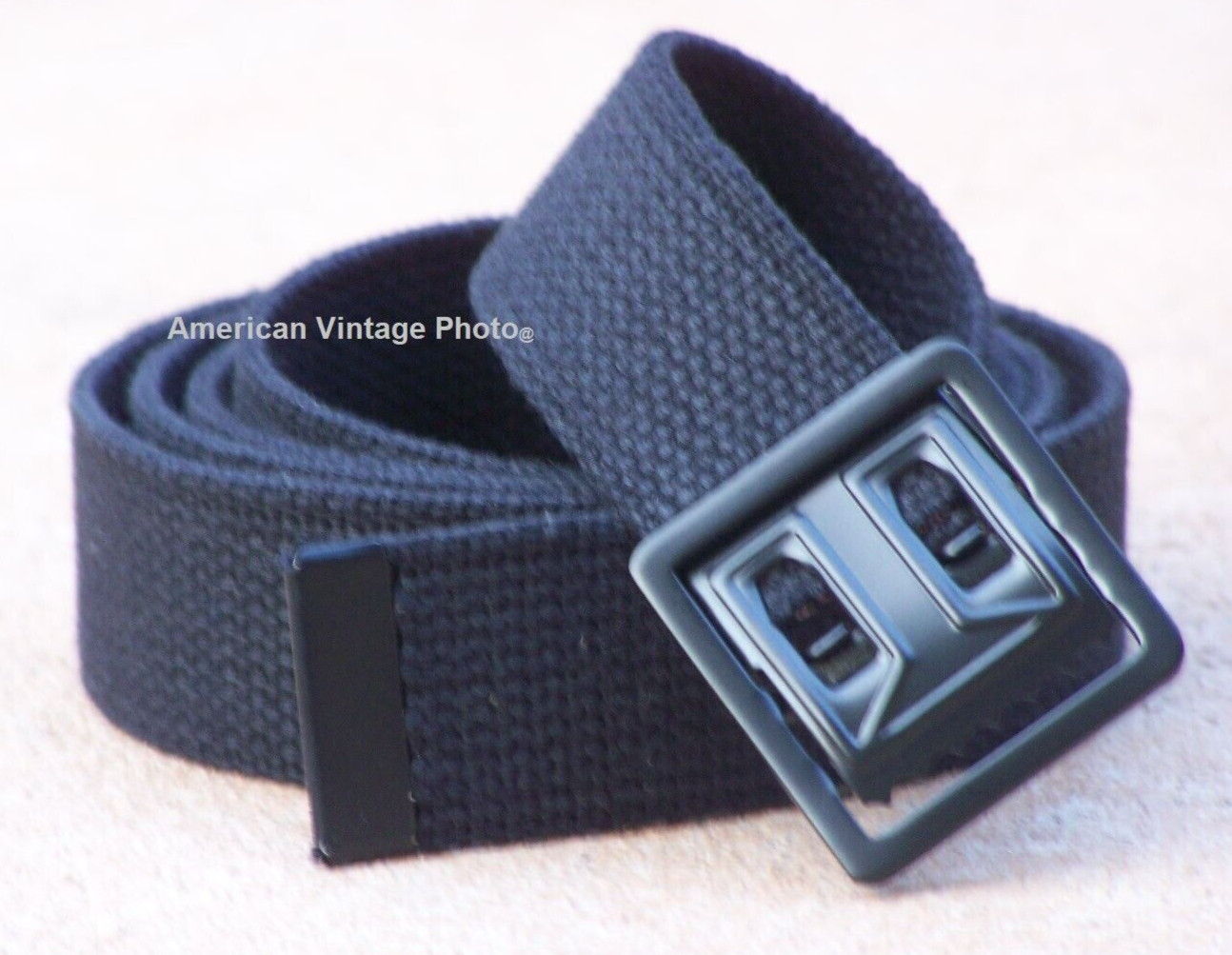 Belt Black Military Web Canvas 100% Cotton 54"  MADE IN USA