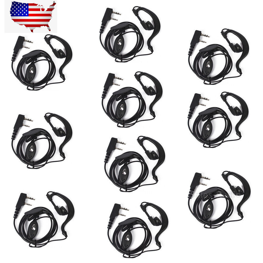 10PCS Headset Earpiece Mic For Baofeng UV-5R UV-82 BF-888S BF-88A Retevis Radios