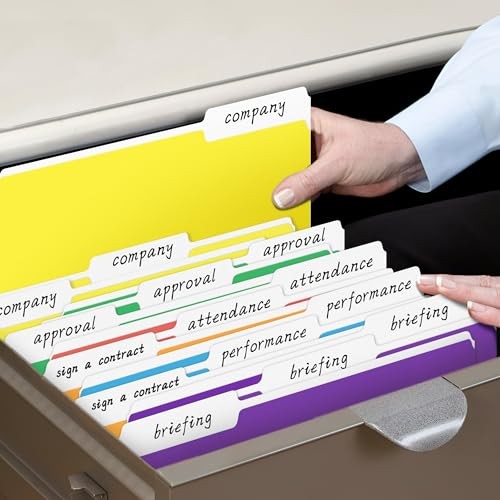 File Folder, 220 Pack Colored File Folder, 1/3 Cut Tabs, Letter Size,