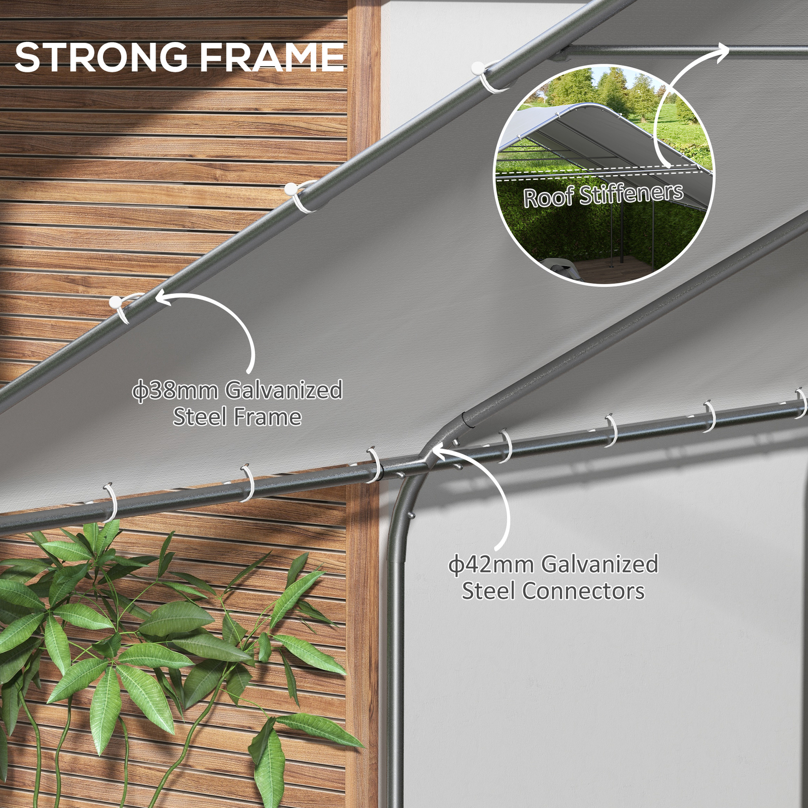 Outsunny 19' x 19.5' Heavy Duty Carport Portable Garage and Party Tent