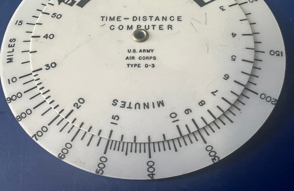 ARMY AIR CORPS TYPE D-3 TIME & DISTANCE COMPUTER
