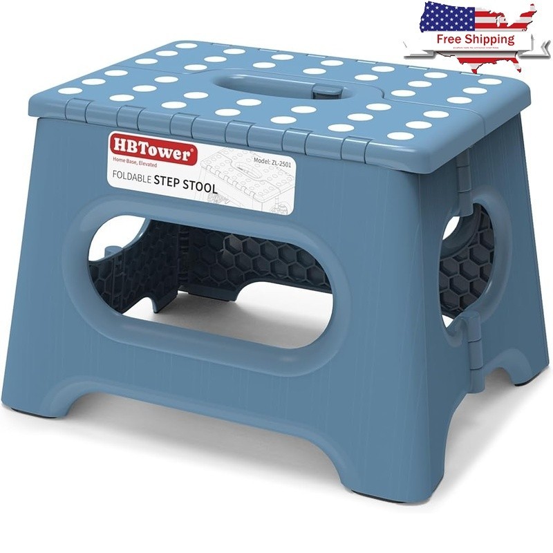 Durable Folding Step Stool W/ Ergonomic Handle Non-Slip Surface Safety Design US