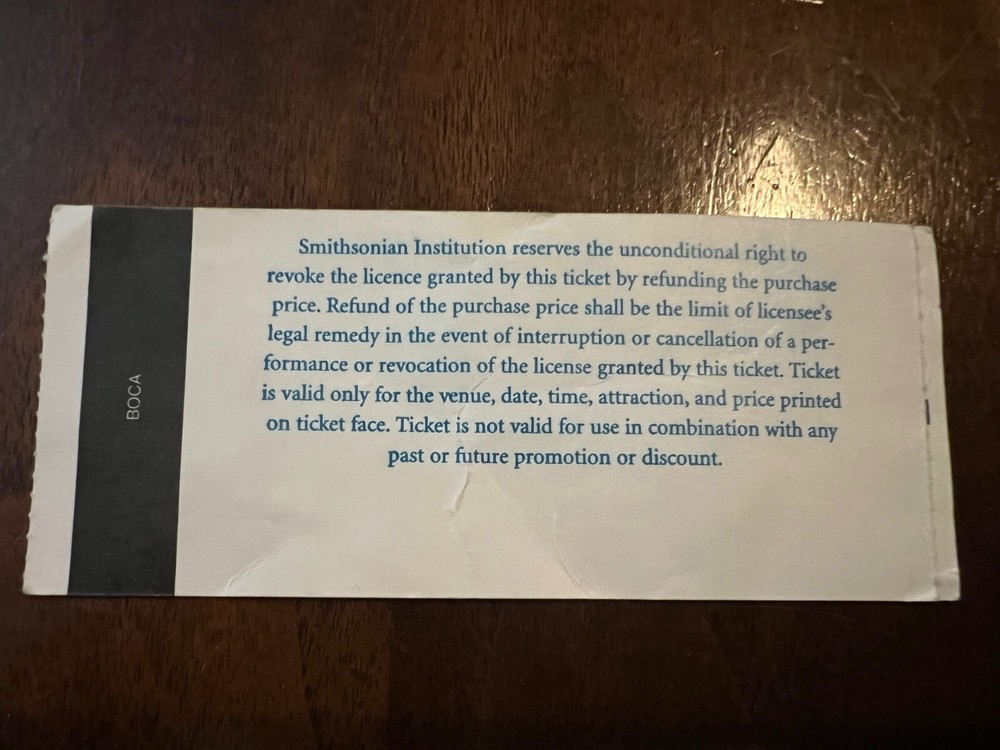 Lockheed Martin IMAX Smithsonian Institution Ticket 2004