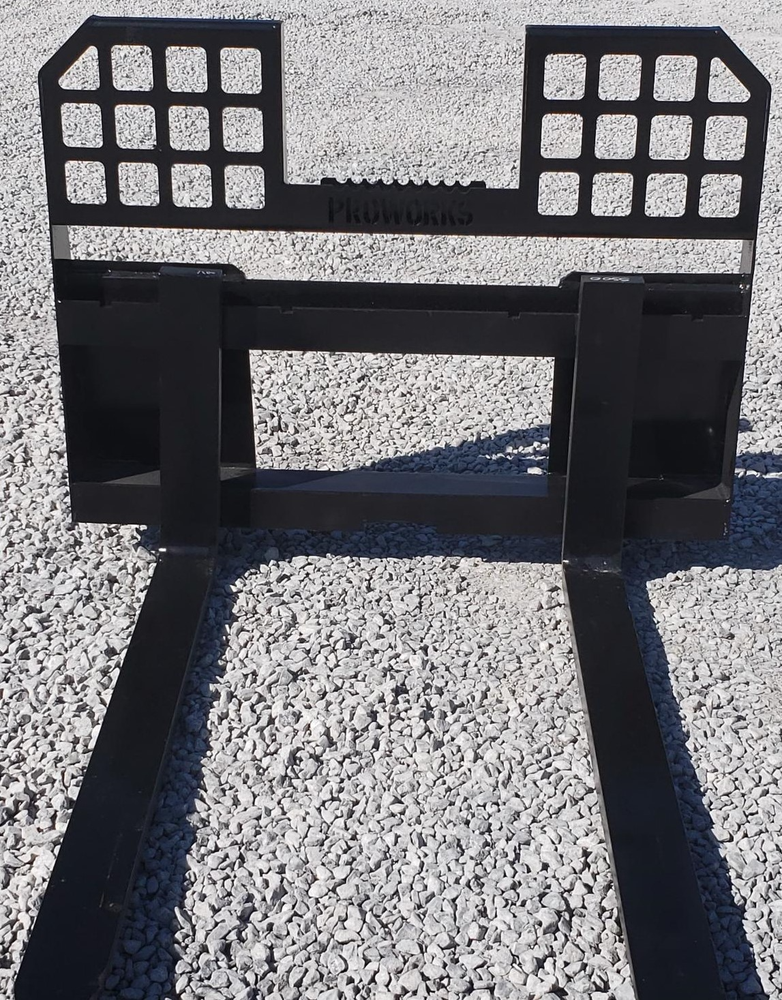 60" Root Grapple Grease and 48" Walk Through Pallet Forks Combo Quick Attach