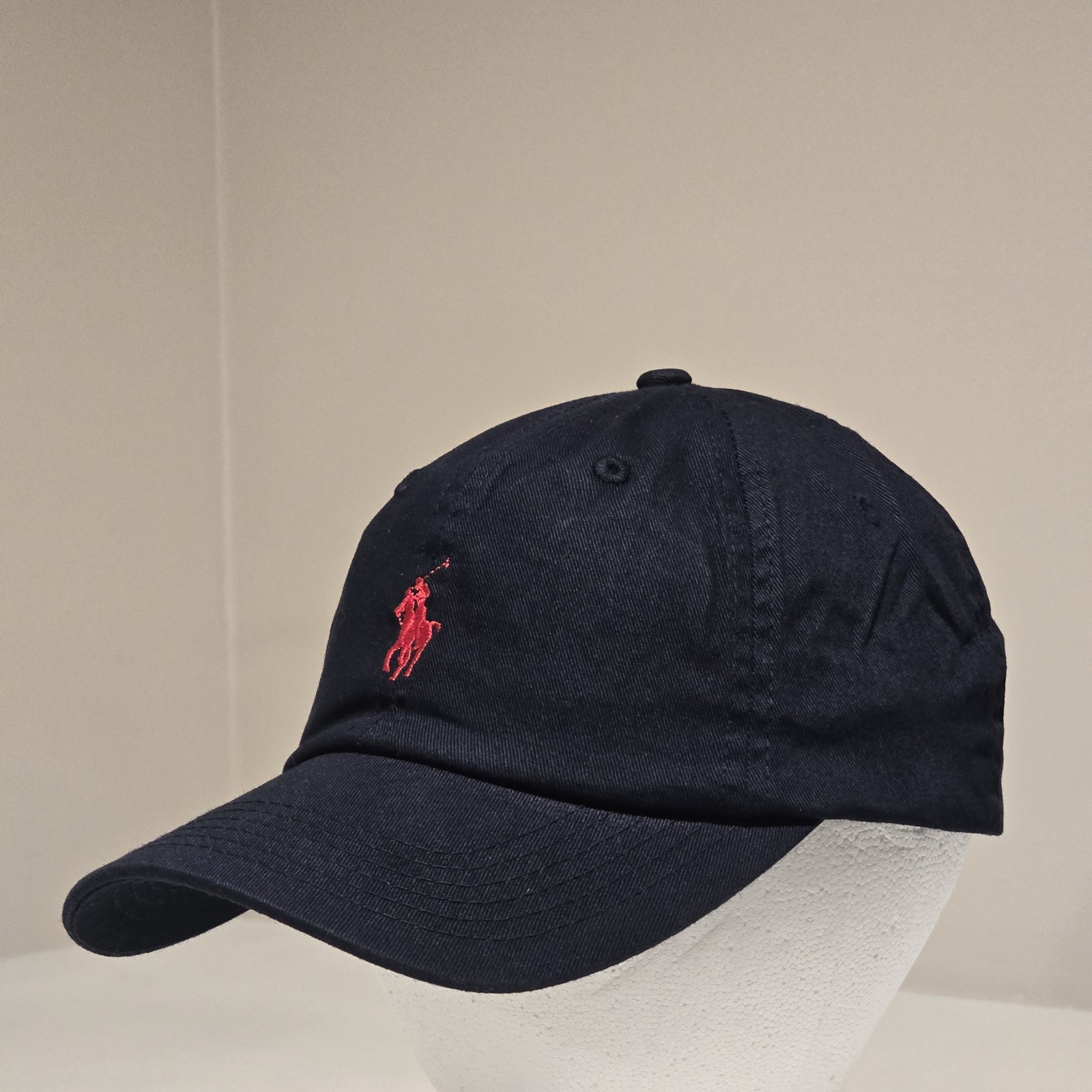 Polo Ralph Lauren Men's One Size Cotton Chino Adjustable Ball Cap Black Red