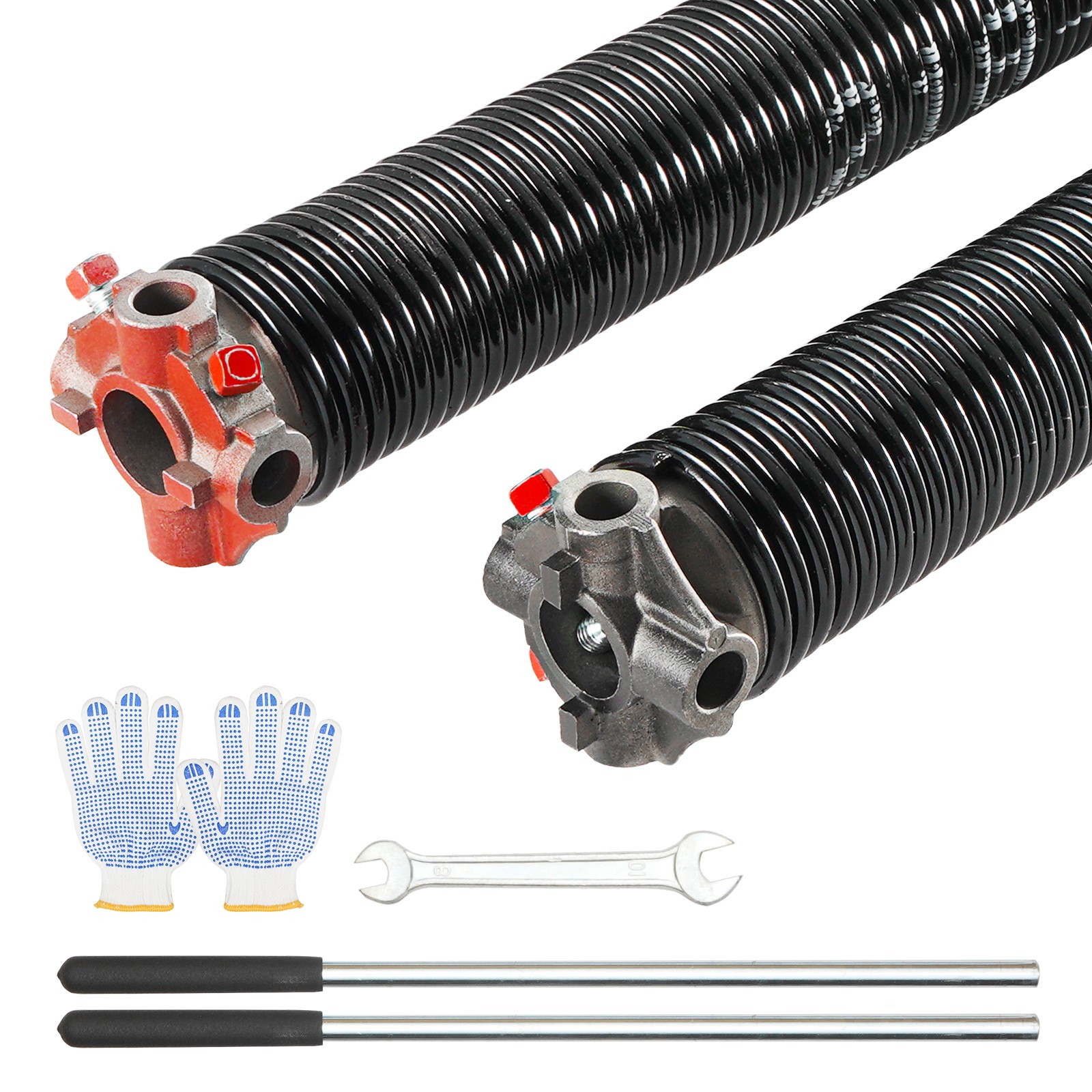 Garage Door Torsion Springs Pair of 0.218 x 2 x 24inch with Winding Bars