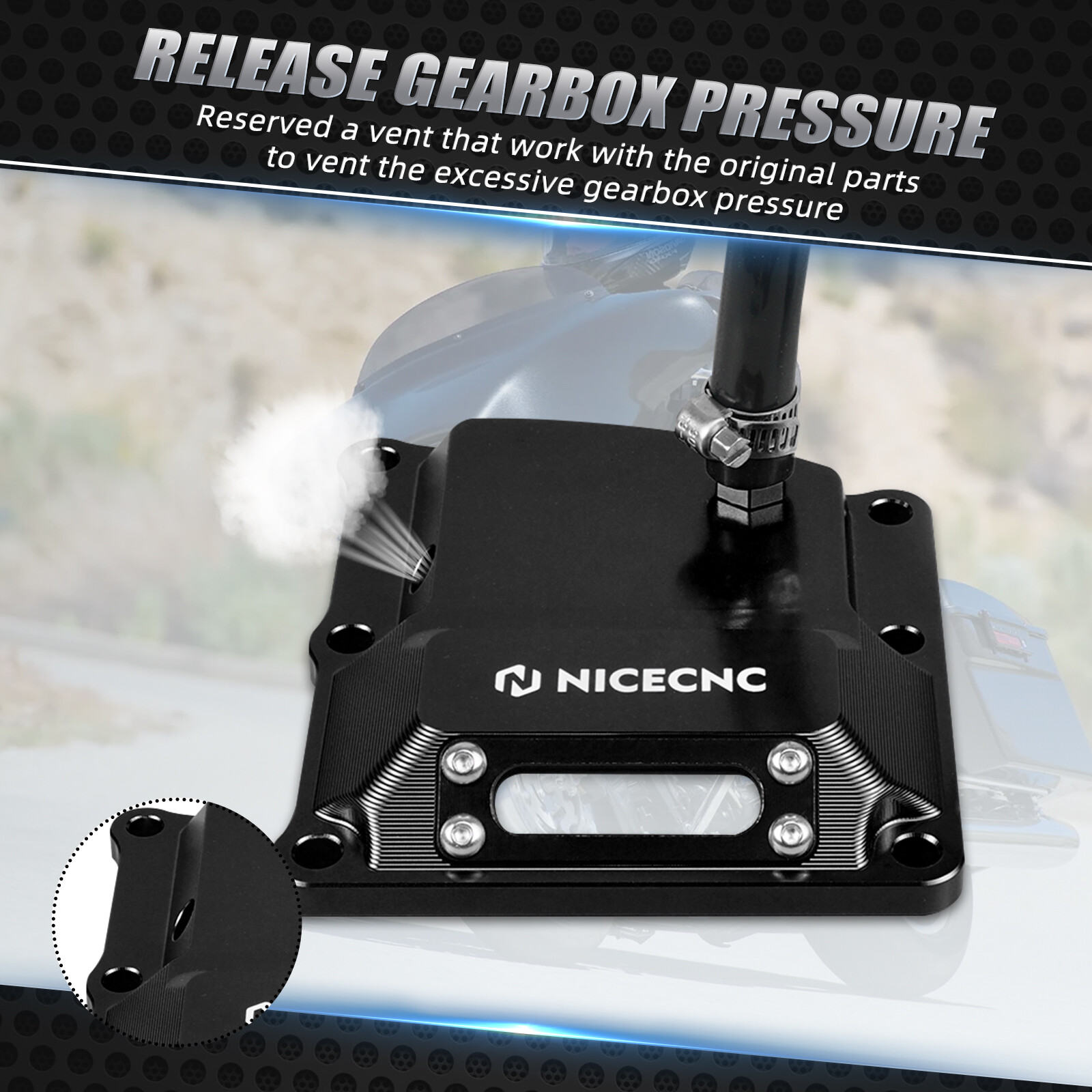 M8 Transmission Gearbox Vent Top Cover For Harley Road Glide FLTRX FLTRK FLTRXS