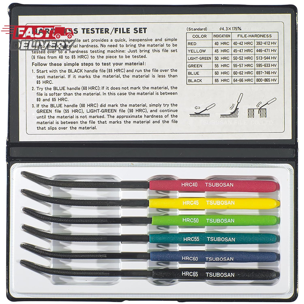 TTC 6 Piece Hardness Tester File Set