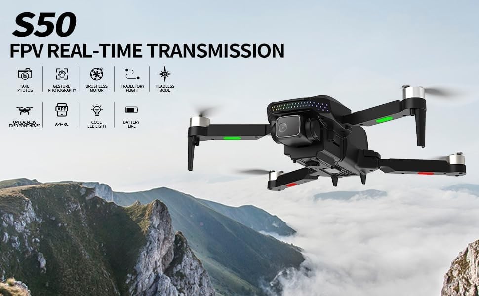 1080P Camera Drone Foldable Quadcopter with 2 Batteries Carrying Case