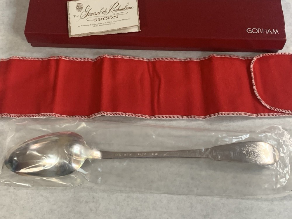Gorham The GENERAL De ROCHAMBEAU SILVER SERVING SPOON to Lt Gov Jabez 1780 12"