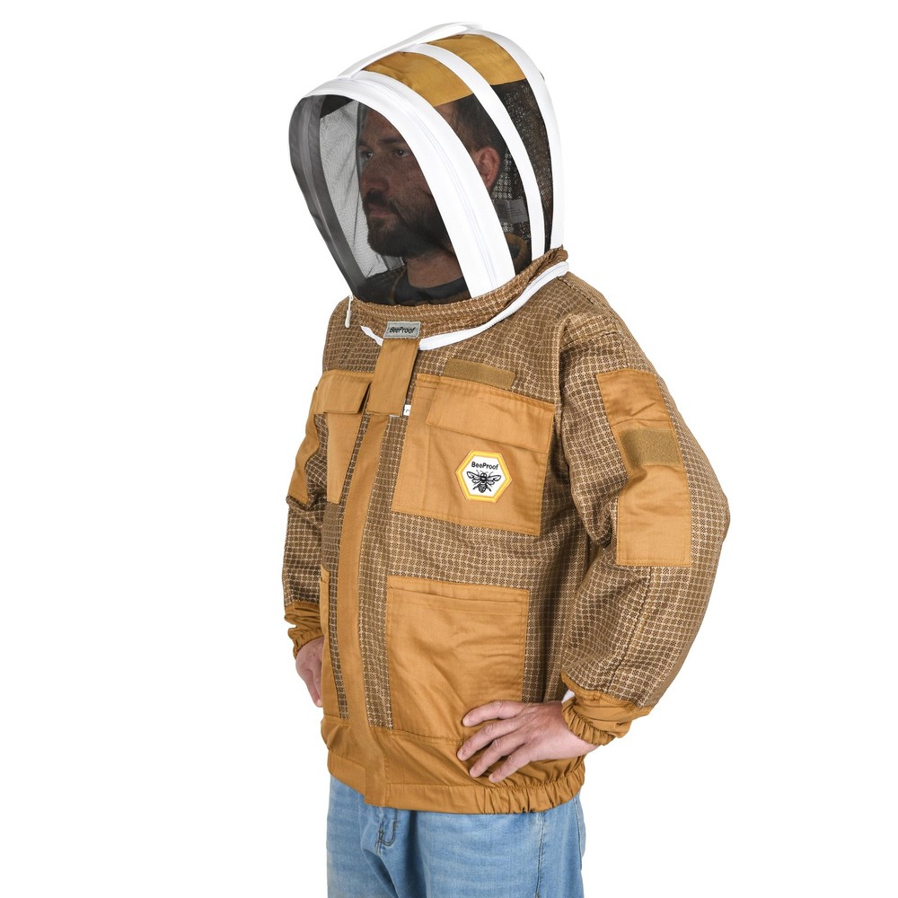 Bee Proof Beekeeping Jacket with Veil 3Layer Ultra Ventilated 2 Veil Options ...