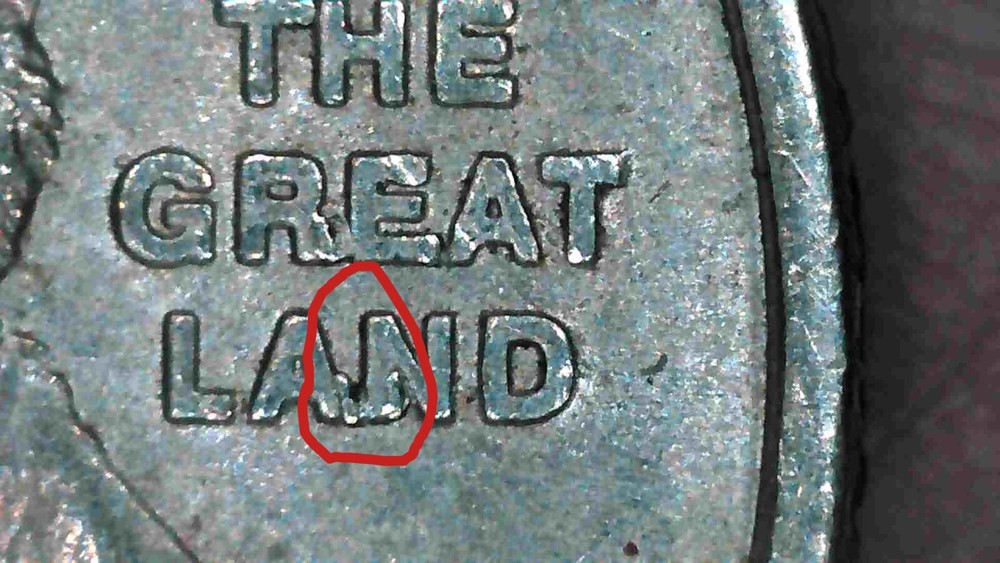 2008-P Alaska State Quarter Claw Die Chip Error MULTIPLE ERRORS Drool Error