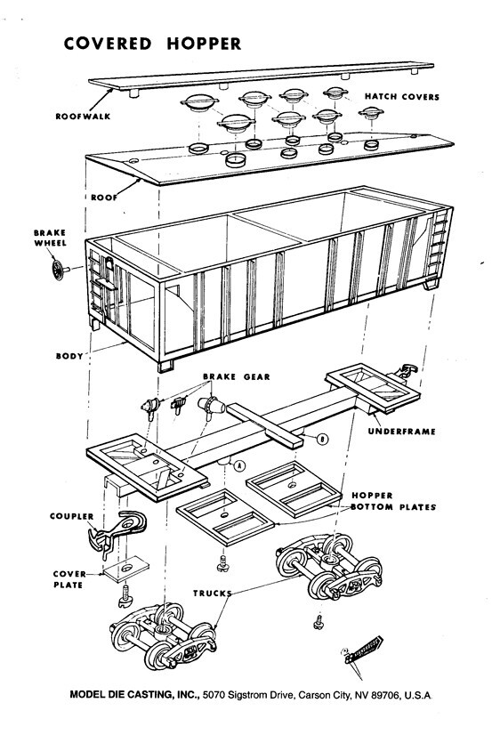 RCR - HO 34FT COVERED HOPPER AA 572