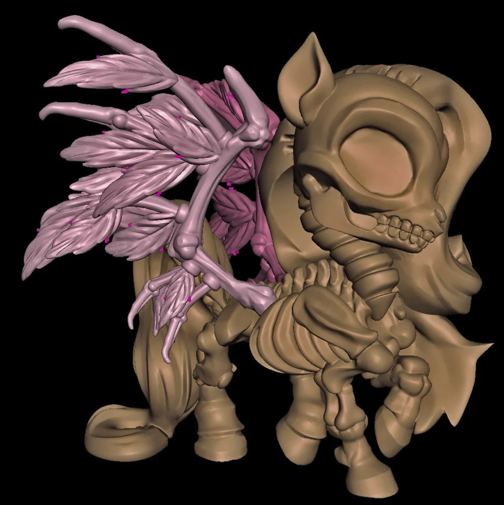 Chibi Skeleton Pegasus (Feathered Wings)