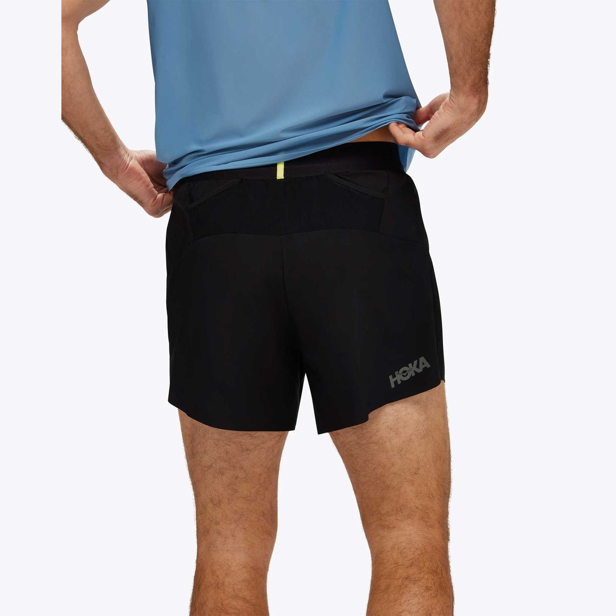 $68 HOKA Men's Glide Short with Brief 5" - 1151077 -Black - Medium-New With Tag