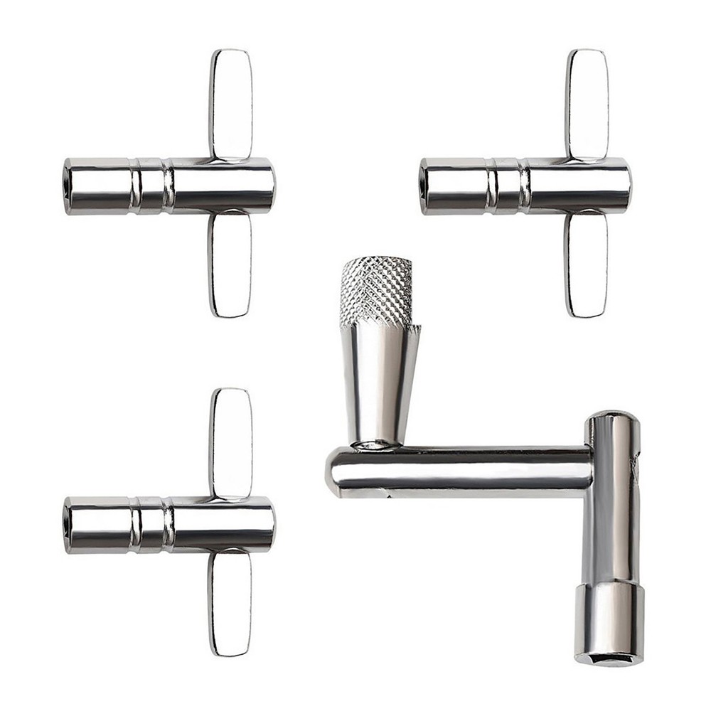 4 Piece Drum Keys with Continuous Motion Speed Key for All Drum Tuning Needs