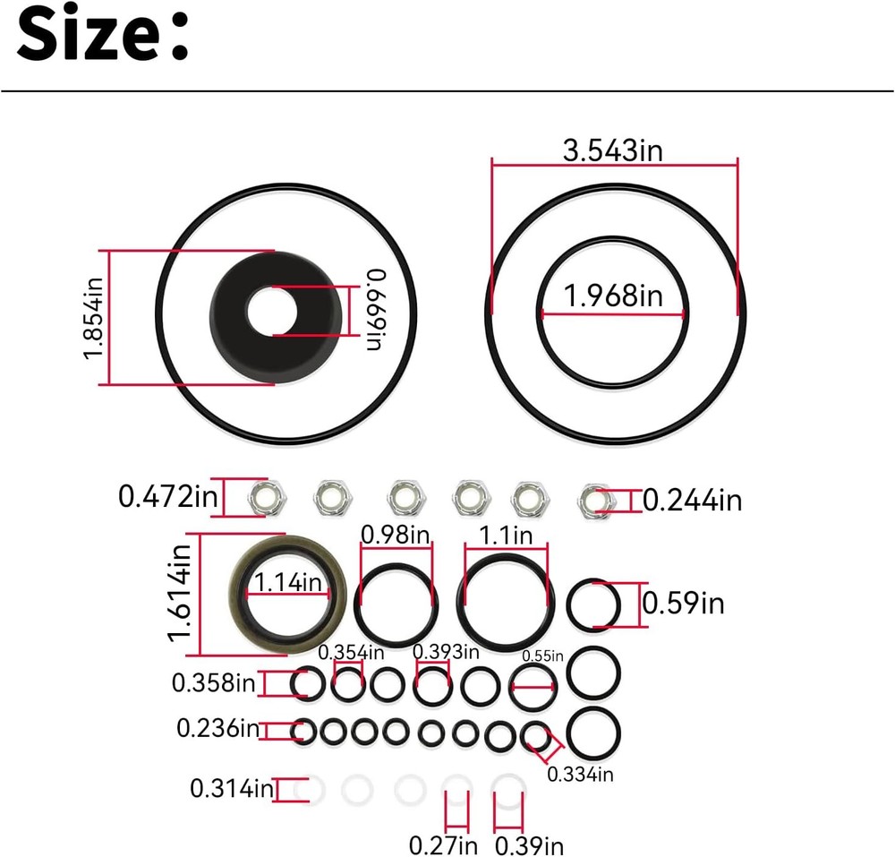 15254 Snow Plow Pump Complete Seal Kit Fits Meyer Pump Models E46,E47,E57,E58-H
