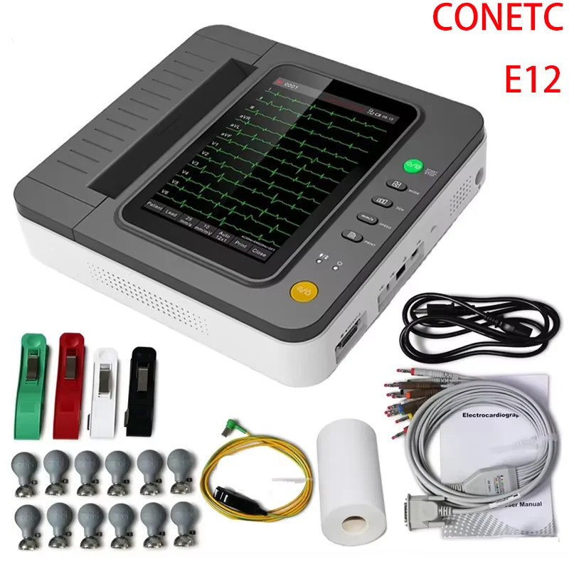 CONTEC E12 Digital 12Channel/Lead EKG+PC software Electrocardiograph ECG Machine