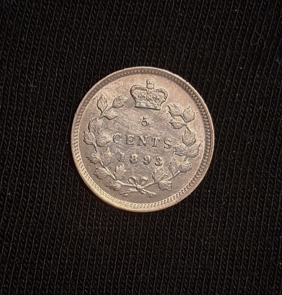 CANADA-1893  5 CENT SILVER- AU