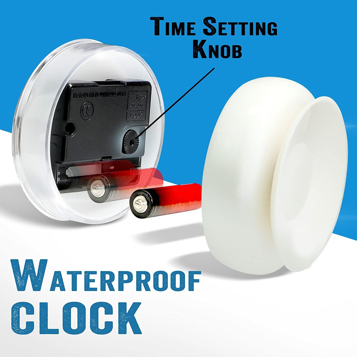 Betus Waterproof Bathroom Shower Clock with Large Suction Cup for Toilet Kitchen
