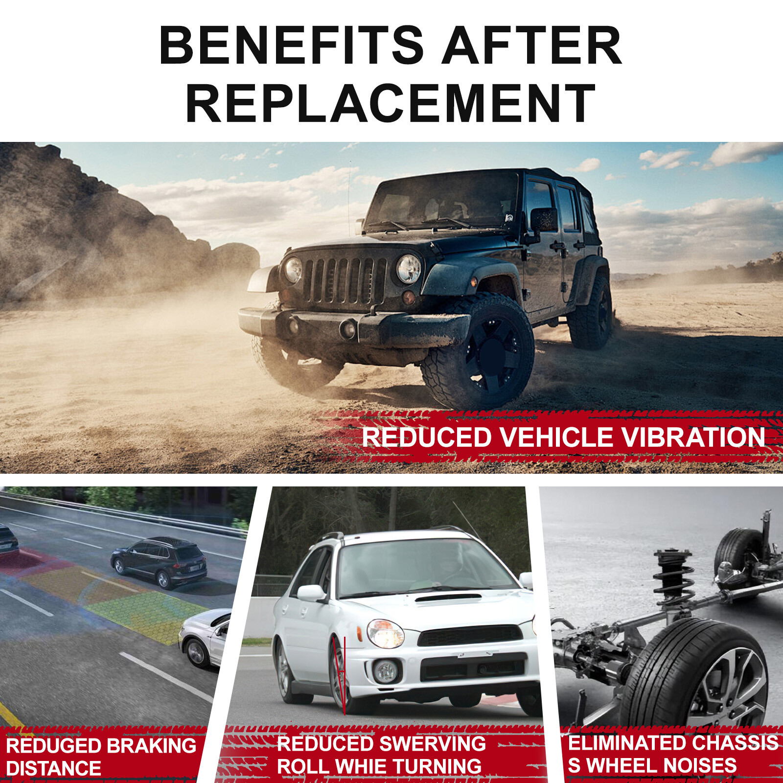 Pair Front Struts Red for Chevy GMC Silverado Sierra 1500 Tahoe Avalanche Yukon