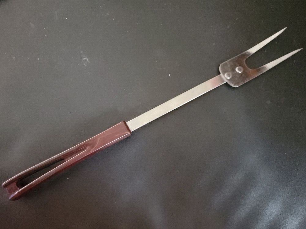 Stanley Stanhome Utensils SERVING FORK curved bakelite handles VTG