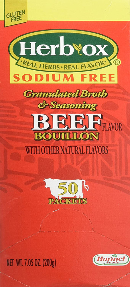 Herb Ox Beef Bouillon Sodium Free 50 Packets