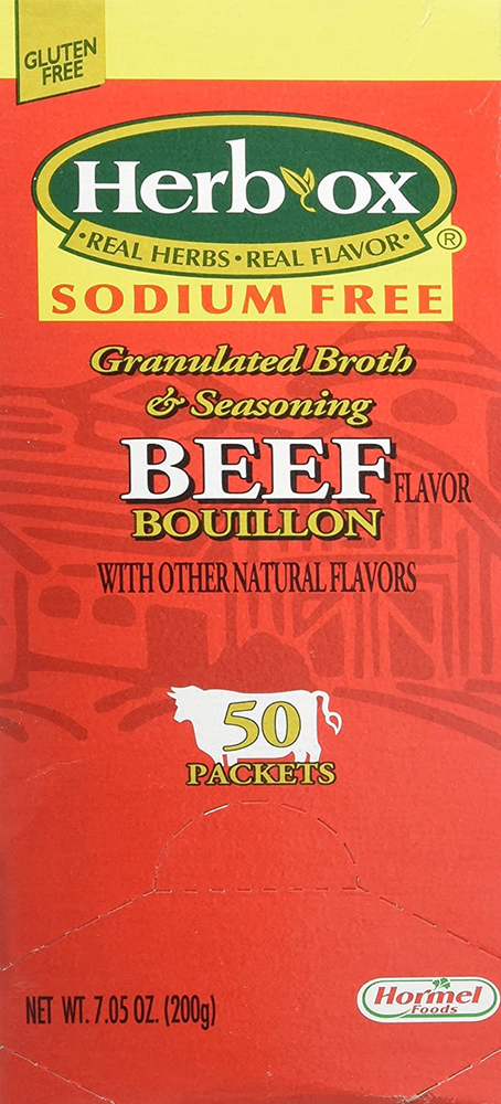 Herb Ox Beef Bouillon Sodium Free 50 Packets