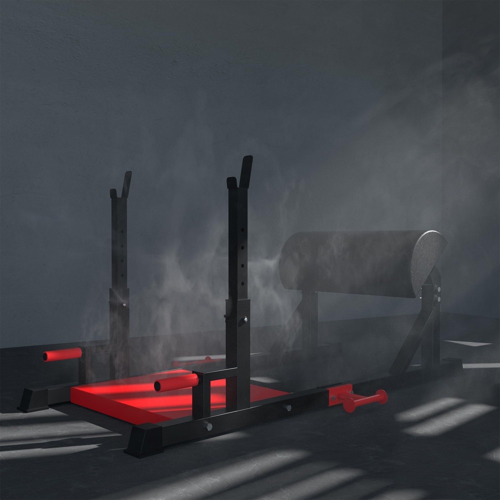 Hip Thrust Machine, Glute Bridge Machine Sissy Squat Machine Black & Red Large