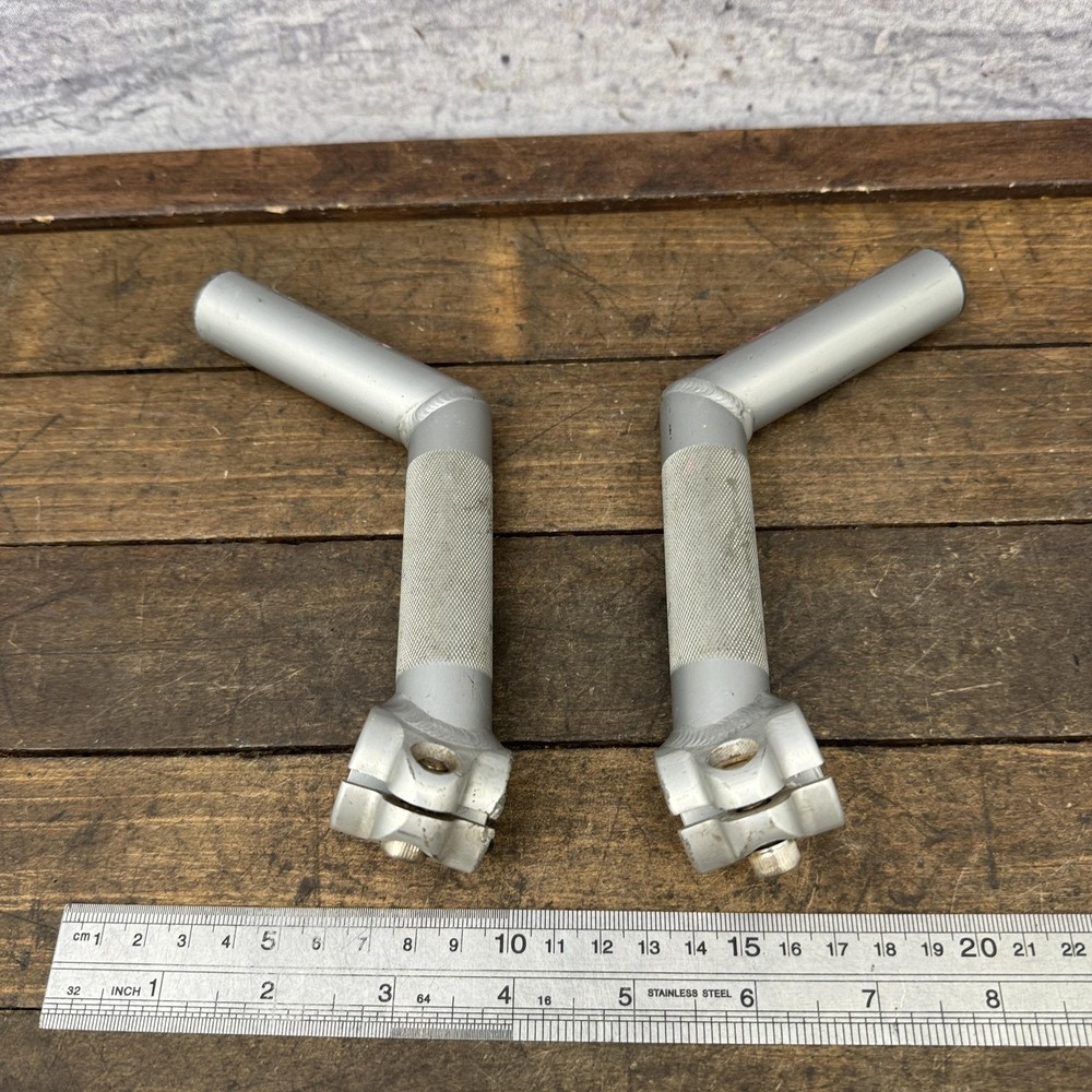 Vintage ControlTech Control Stix 90s MTB Handlebar Bar Ends Silver L-Bend Pair
