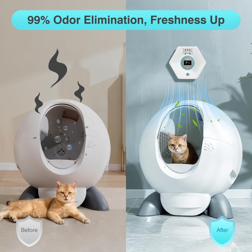 Cat Litter Odor Deodorizer - Ozone & Negative Ion Eliminator White