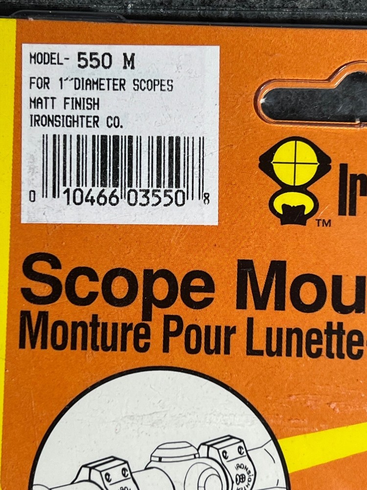 Ironsighter Scope Mount with Rings 550 M .22 Grooved