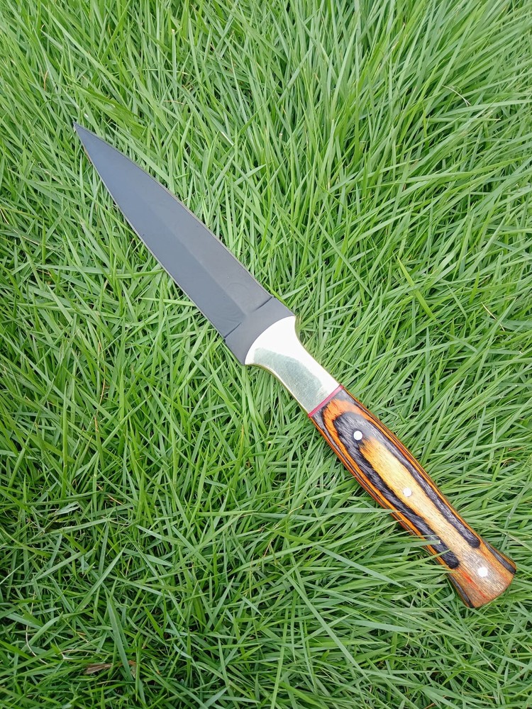 Handmade D2 DAGGER DoubleEdge HUNTER BOOT KNIFE POWDER COATING BLADE Full Tang