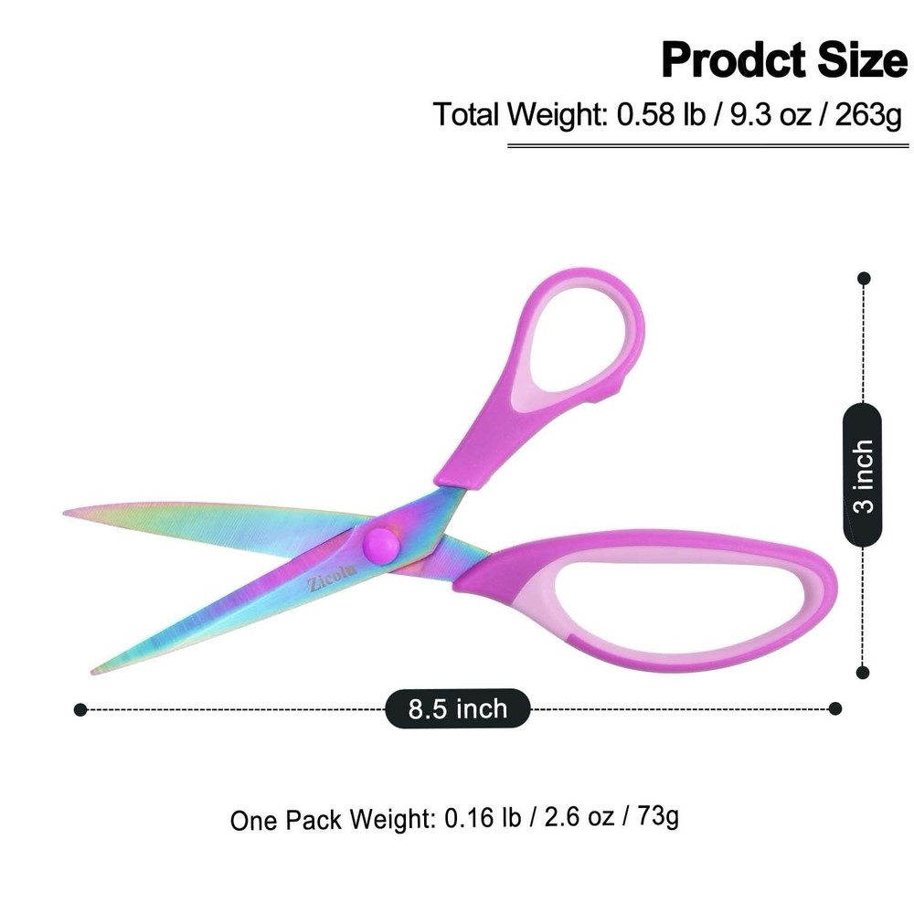 8.5" Scissors All Purpose, Multipurpose Office Scissors Set of 3 pack