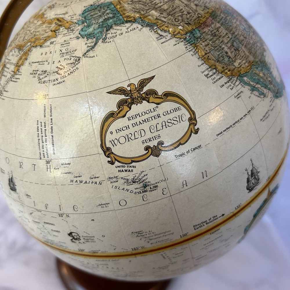 Replogle 9” World Globe Classic Series Hardwood Base